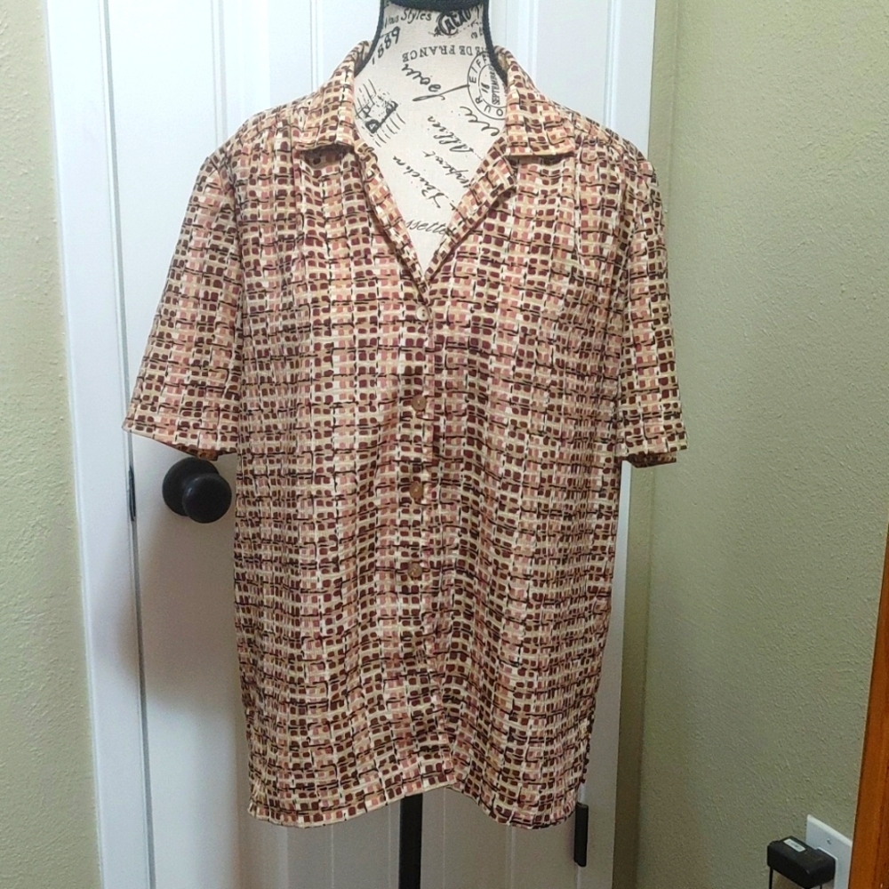 Vintage Donn Kenny Geometric Button Up